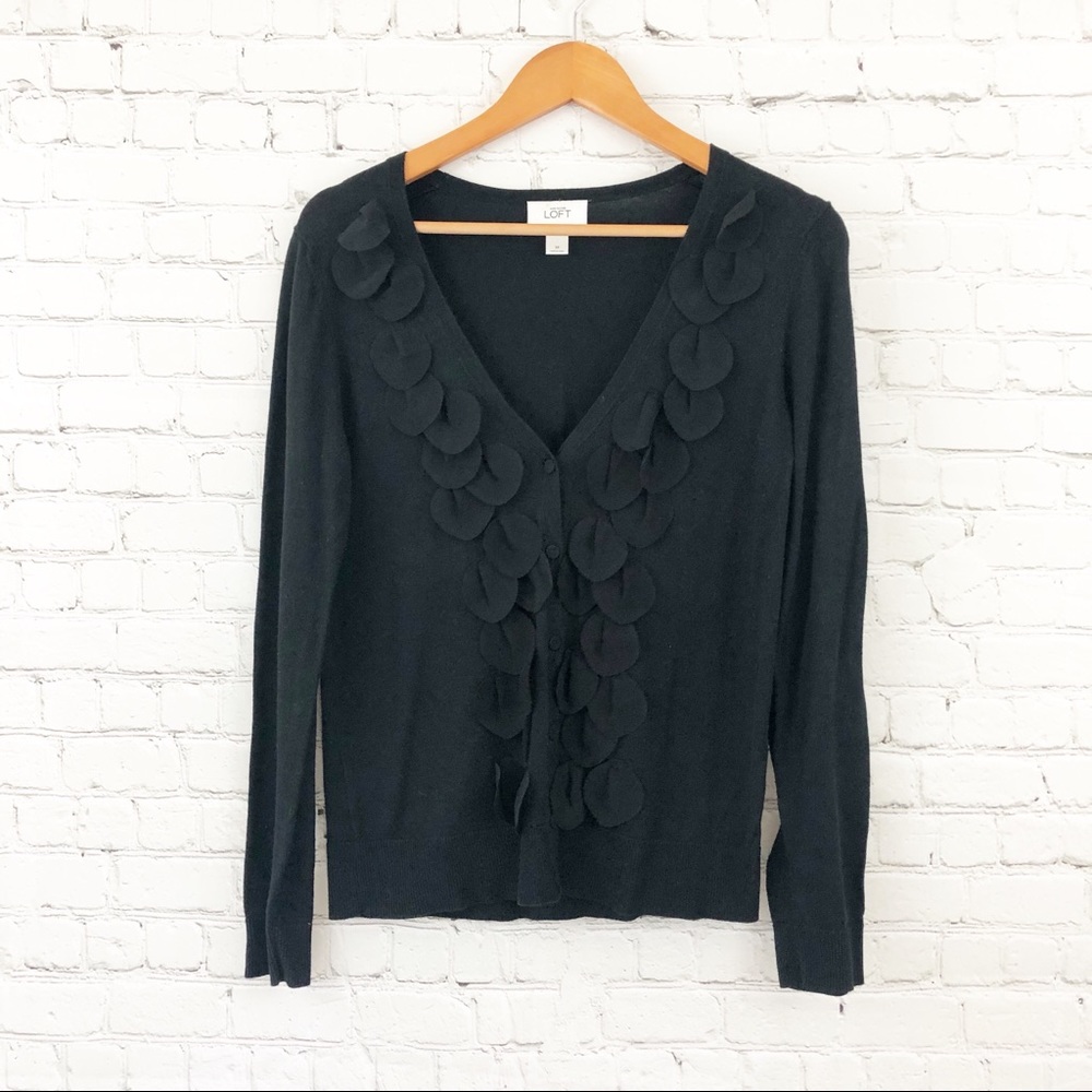 LOFT black cardigan button down